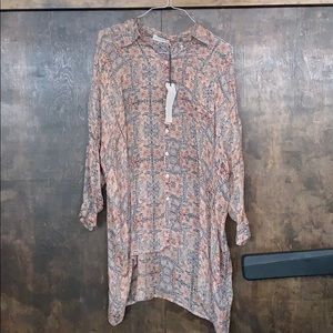 100% silk Jw button down tunic/dress